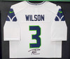 Seattle Seahawks Russell Wilson Autographed Framed White Nike Jersey RW Holo Stock #200431