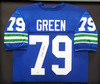 Seattle Seahawks Jacob Green Autographed Framed Blue Jersey MCS Holo Stock #200921