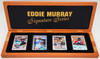 Eddie Murray Autographed Signature Series Porcelain Topps Set Baltimore Orioles "ROY 77, 81 HRC, & 504 HR" With 3 Signatures #63/504 SKU #202202