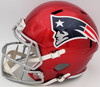 Mac Jones Autographed New England Patriots Flash Red Full Size Replica Speed Helmet Beckett BAS QR Stock #202962