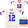 Buffalo Bills Jim Kelly Autographed White Jersey Beckett BAS QR Stock #202979