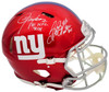 Lawrence Taylor & Saquon Barkley Autographed New York Giants Flash Red Full Size Authentic Speed Helmet "NFL ROY" Beckett BAS QR Stock #202988