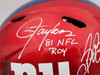 Lawrence Taylor & Saquon Barkley Autographed New York Giants Flash Red Full Size Authentic Speed Helmet "NFL ROY" Beckett BAS QR Stock #202988