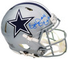 Ezekiel Elliott Autographed Dallas Cowboys Silver Full Size Authentic Speed Helmet Beckett BAS QR Stock #203010