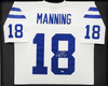 Indianapolis Colts Peyton Manning Autographed Framed White Authentic Mitchell & Ness Replica 2006 Throwback Jersey Fanatics Holo Stock #203488