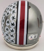 Jaxon Smith-Njigba Autographed Ohio State Buckeyes Flash Silver Speed Mini Helmet Beckett BAS QR Stock #203467