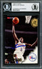 Allen Iverson Autographed 1996-97 Hoops Rookie Card #295 Philadelphia 76ers Beckett BAS #14134143