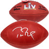 Tom Brady Autographed Official NFL Leather Super Bowl LV Logo Football Fanatics Holo #AA0104045