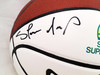 Gary Payton & Shawn Kemp Autographed White Logo Basketball Seattle Supersonics (Smudged) Beckett BAS QR #BF05051