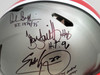 Archie Griffin, Eddie George & Troy Smith Autographed Ohio State Buckeyes Flash Gray Full Size Authentic Speed Helmet "Heisman" Beckett BAS QR Stock #203902