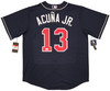 Atlanta Braves Ronald Acuna Jr. Autographed Blue Nike Jersey Size L Beckett BAS QR Stock #205687