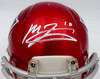 Mac Jones Autographed New England Patriots Flash Red Speed Mini Helmet (Damaged) Beckett BAS #WS86329