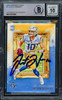 Justin Herbert Autographed 2020 Panini Chronicles Gridiron Kings Rookie Card #GK-3 Los Angeles Chargers Auto Grade Gem Mint 10 Beckett BAS Stock #206700