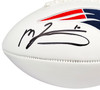 Mac Jones Autographed New England Patriots White Logo Football Beckett BAS Witness Stock #206521