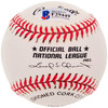 Billy Loes Autographed Official NL Baseball Brooklyn Dodgers Beckett BAS #F29449