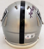 Fred Biletnikoff Autographed Oakland Raiders Flash Gray Speed Mini Helmet Beckett BAS Witness Stock #208233