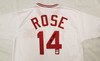 Cincinnati Reds Pete Rose Autographed White Jersey Hit King JSA #WA035057