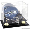 Fanatics Seattle Seahawks Black Base & Gold Risers Display Case For Mini Helmets With Team Logo & Mirror Stock #209034