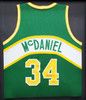 Seattle Supersonics Xavier McDaniel Autographed Framed Green Jersey MCS Holo Stock #209447