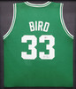 Boston Celtics Larry Bird Autographed Framed Green Jersey Beckett BAS Stock #209452