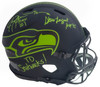 Steve Largent & Jim Zorn Autographed Seattle Seahawks Eclipse Black Full Size Authentic Speed Helmet "TD Seahawks!" MCS Holo Stock #210444