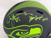 Steve Largent & Jim Zorn Autographed Seattle Seahawks Eclipse Black Full Size Replica Speed Helmet MCS Holo Stock #210445