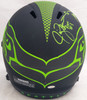 Steve Largent & Jim Zorn Autographed Seattle Seahawks Eclipse Black Full Size Replica Speed Helmet MCS Holo Stock #210445