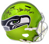 Steve Largent & Jim Zorn Autographed Seattle Seahawks Flash Green Full Size Replica Speed Helmet MCS Holo Stock #210449