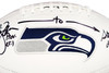 Steve Largent & Jim Zorn Autographed Seattle Seahawks White Logo Football MCS Holo Stock #210468