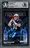 Mac Jones Autographed 2021 Panini Prizm Fireworks Rookie Card #F-25 New England Patriots Beckett BAS #14860967