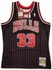 Chicago Bulls Scottie Pippen Autographed Black Authentic Mitchell & Ness 1995-96 Hardwood Classics Swingman Jersey Size L Beckett BAS Witness Stock #210847