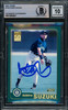 Ichiro Suzuki Autographed 2001 Topps Rookie Card #726 Seattle Mariners Auto Grade Gem Mint 10 (Miscolored) Beckett BAS #15093631