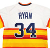 Houston Astros Nolan Ryan Autographed White & Orange/Yellow Stripes Nike Cooperstown Authentic Collection Jersey Size L Beckett BAS QR Stock #211257