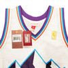 Utah Jazz Karl Malone Autographed White Authentic Mitchell & Ness Jersey Size L Beckett BAS Stock #211874