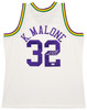 Utah Jazz Karl Malone Autographed White & Purple Authentic Mitchell & Ness Jersey Size XL Beckett BAS Stock #211875