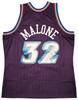 Utah Jazz Karl Malone Autographed Purple & Teal Authentic Mitchell & Ness Jersey Size XL Beckett BAS Witness Stock #211883