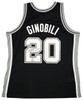 San Antonio Spurs Manu Ginobili Autographed Black Authentic Mitchell & Ness Swingman Jersey Size XL Beckett BAS Witness Stock #211905