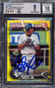 Fernando Tatis Jr. Autographed 2016 Bowman Prospect Yellow Rookie Card #BP17 San Diego Padres BGS 9 Auto Grade Gem Mint 10 Beckett BAS Stock #212268