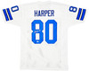 Dallas Cowboys Alvin Harper Autographed White Jersey Beckett BAS Witness Stock #212452