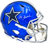 Roger Staubach Autographed Dallas Cowboys Flash Blue Full Size Authentic Speed Helmet Beckett BAS Witness Stock #212594