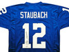 Dallas Cowboys Roger Staubach Autographed Royal Blue Jersey Beckett BAS Witness Stock #212672