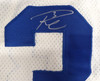 Seattle Seahawks Russell Wilson Autographed White Custom Wilson Proline Jersey W/ SB XLVIII Patch Size 44 RW Holo #45771