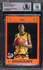 Kevin Durant Autographed 2007 Topps Orange Rookie Card #2 Seattle Sonics Auto Grade Gem Mint 10 On Card Signature Beckett BAS #15496437