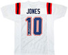 New England Patriots Mac Jones Autographed White Jersey Beckett BAS Witness Stock #214797