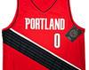 Portland Trailblazers Damian Lillard Autographed Red Fanatics Jersey Size L Beckett BAS QR Stock #214824