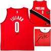 Portland Trailblazers Damian Lillard Autographed Red Fanatics Jersey Size XL Beckett BAS QR Stock #214825