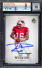 Russell Wilson Autographed 2012 SP Authentic Rookie Card #87 Wisconsin Badgers BGS 9 Auto Grade Gem Mint 10 Beckett BAS Stock #214872