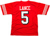 San Francisco 49ers Trey Lance Autographed Red Jersey Beckett BAS Witness Stock #215019