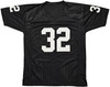 Oakland Raiders Marcus Allen Autographed Black Jersey Beckett BAS Witness Stock #215325