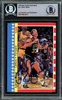 Larry Bird Autographed 1987-88 Fleer Stickers Card #4 Boston Celtics Beckett BAS #14612417